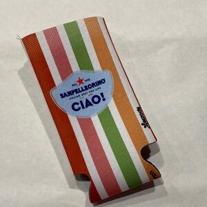 Sanpellegrino Striped CIAO Slim Can Cooler Koozie limited edition new